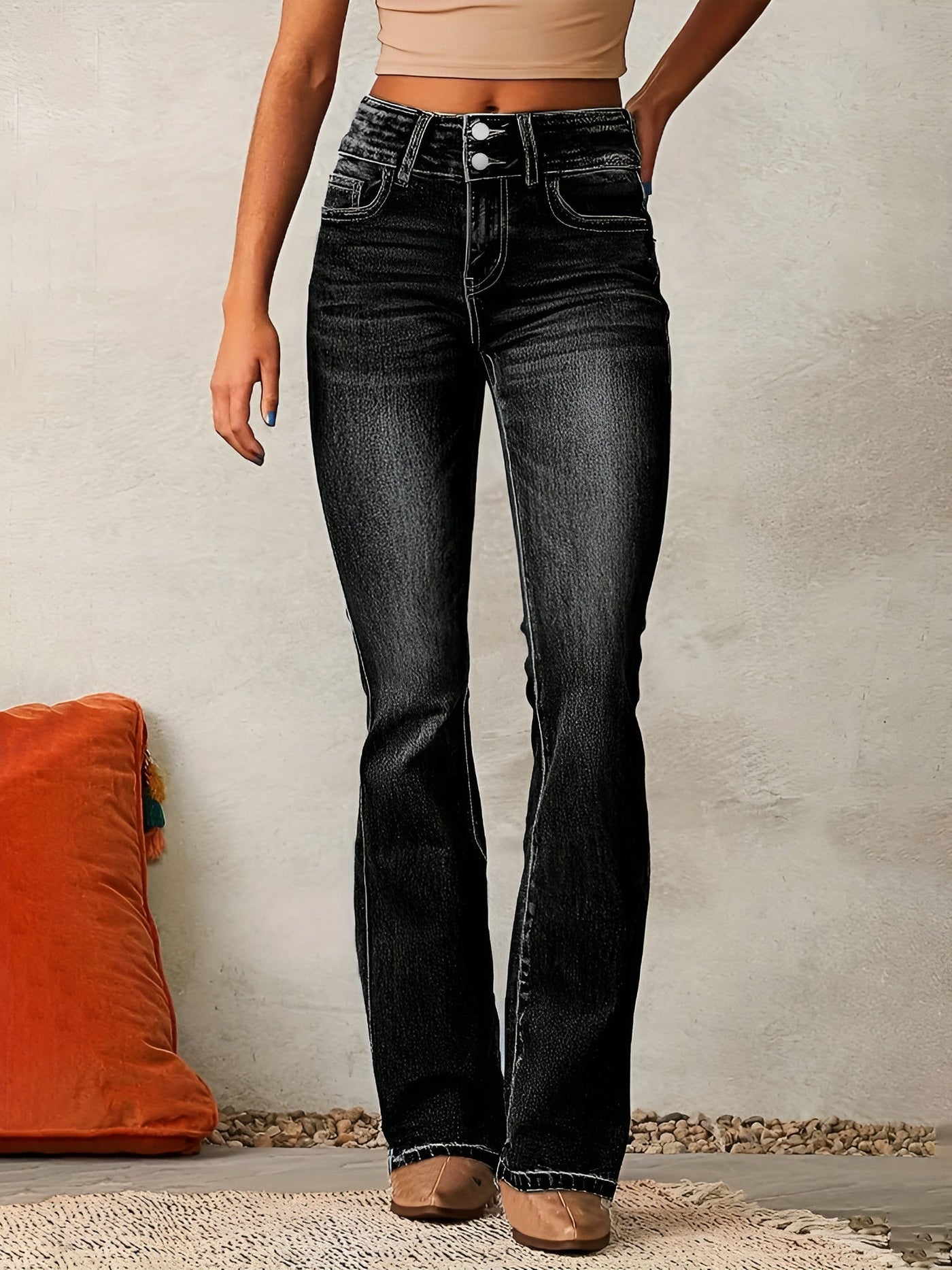 Alana | Weite Jeanshose mit hoher Taille