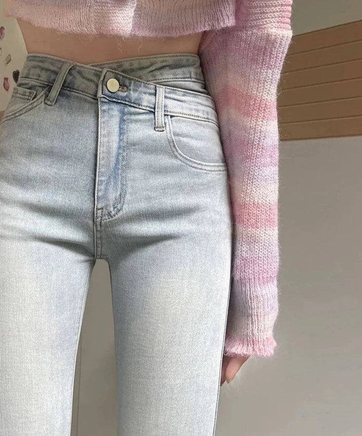 Aleria | Schmale, enge Hose mit hohem Bund und tiefem Ausschnitt