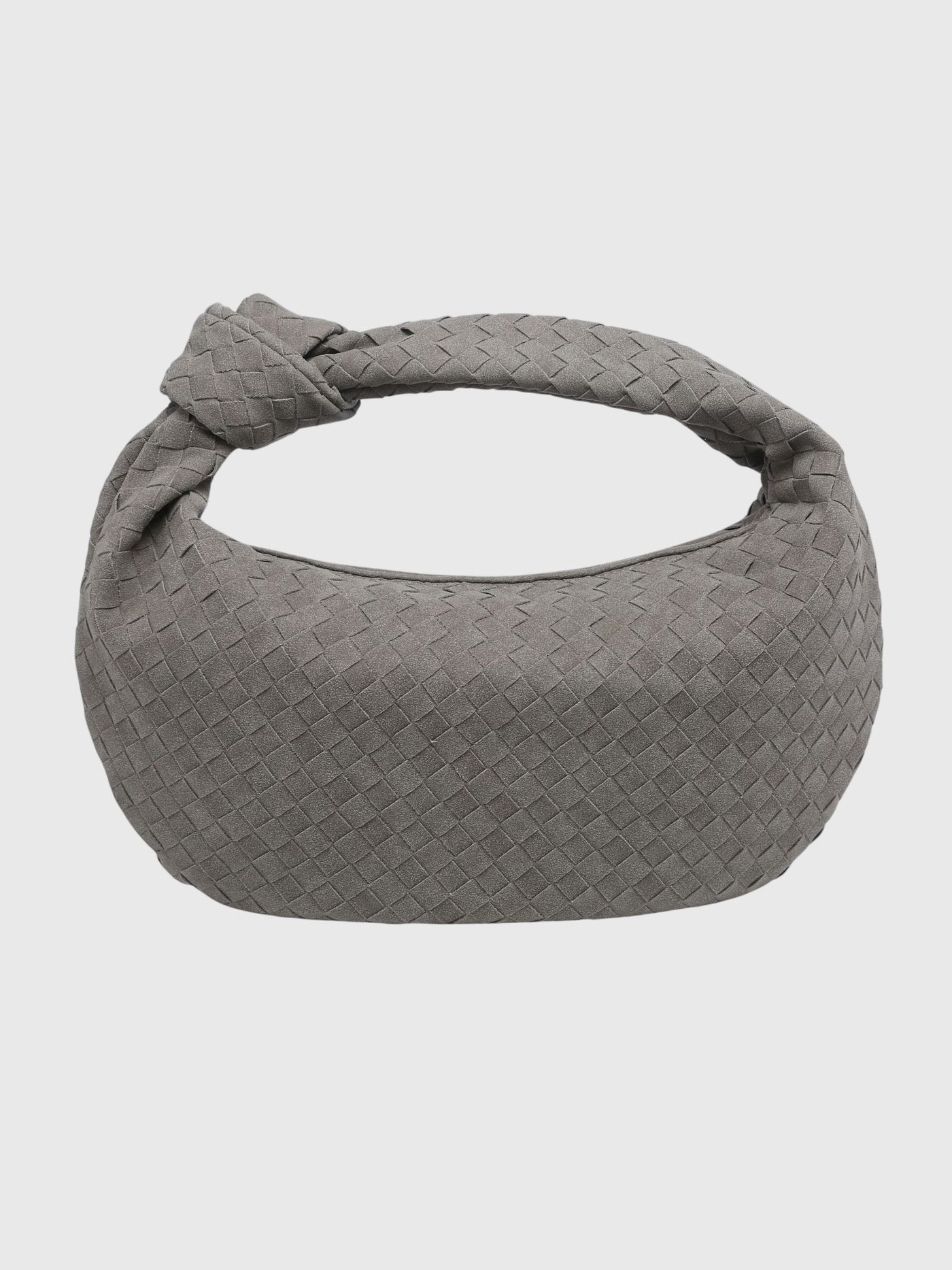 Celeste | Geflochtene mittelgroße Tasche aus Wildleder mit Knotenverschluss