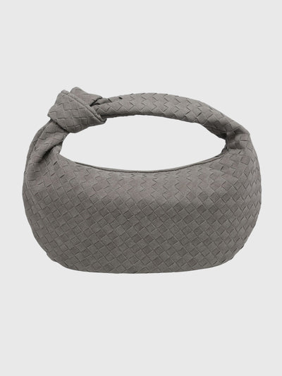 Celeste | Geflochtene mittelgroße Tasche aus Wildleder mit Knotenverschluss